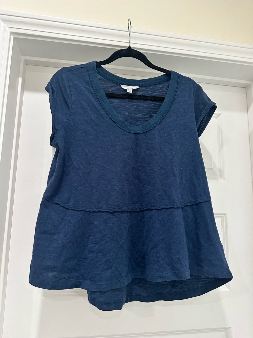 Time and Tru Blue Ruffle Sleeve Top Size M